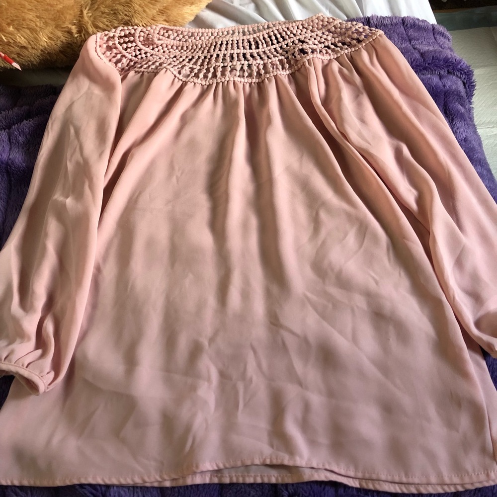 light pink long sleeve shirt